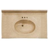 Luxo Marbre Vanity Countertop and Integral Oval Sink - 49-in W X 22-in D - Synthetic Marble - Overflow Drain Included