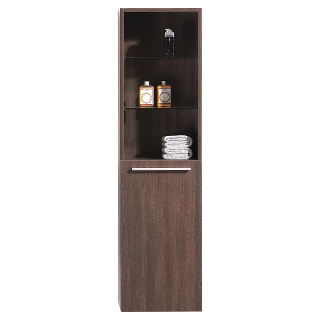 LUXO MARBRE Armoire à linge,1 porte, 3 tablettes, 59", chêne Alamo RONA