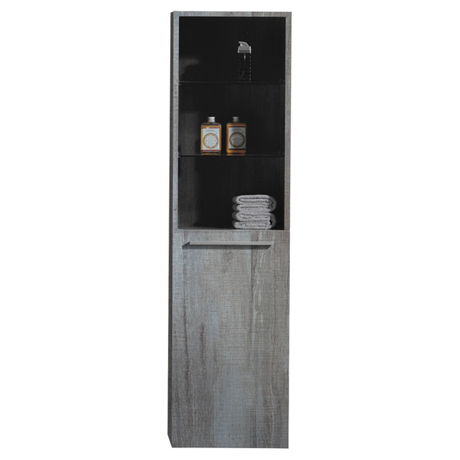 Luxo Marbre Linen Cabinet 1 Door 3 Shelves 59 Blue Grey Rona