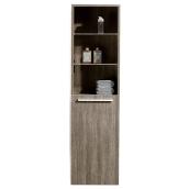 Linen Cabinet - 1 Door - 2 Shelves - 59" - Brown