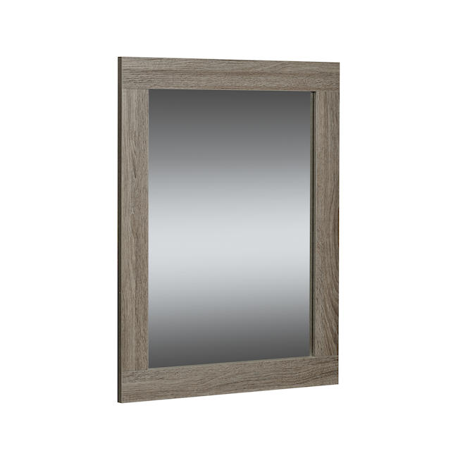 Miroir avec cadre faux bois, 23 5/8" x 30", chêne pâle