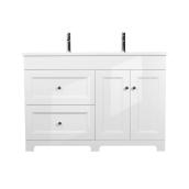Luxo Marbre White Classic Bathroom Vanity with Sink - 22-in D x 49-in W x 34-in H - Overflow Drain - Synthetic Marble