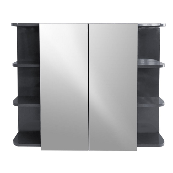 Image of Luxo Marbre | 2-Door Medicine Cabinet With Mirror - Grey | Rona