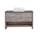 Luxo Marbre Countryside Bathroom Vanity with Drawers - Freestanding - 48-in Width - Natural Wood Look - Melamine and MFC