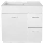 Meuble-lavabo Tender, cuve à lavage, 1 porte, 2 tiroirs, blanc