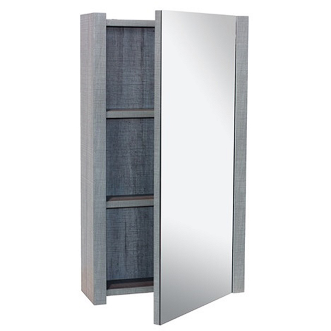 Medicine Cabinet - 1 Door - 2 Shelves - 17 3/4" - Blue Grey