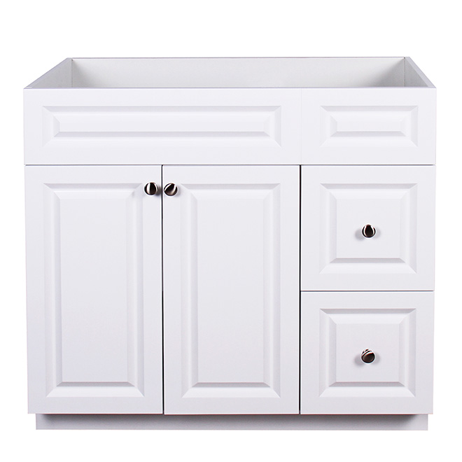Luxo Marbre Nord Vanity Shaker Style with 2 Doors and 2 Drawers 36-in White
