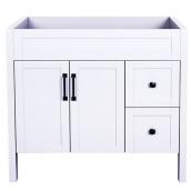 Luxo Marbre Nord Bathroom Vanity - 36-in x 21-in x 34-in - 2 Doors and 2 Drawers - Matte White