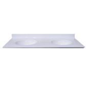 Luxo Marbre White Synthetic Marble Top 61-inx22-in Double Oval Basin