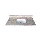 Dessus de meuble-lavabo Luxo Marbre, marbre synthétique, quartz gris, 49 po l. x 22 po P.