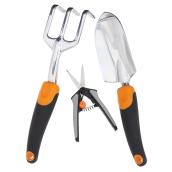 Ensemble de jardinage déplantoir/cultivateur/sécateur