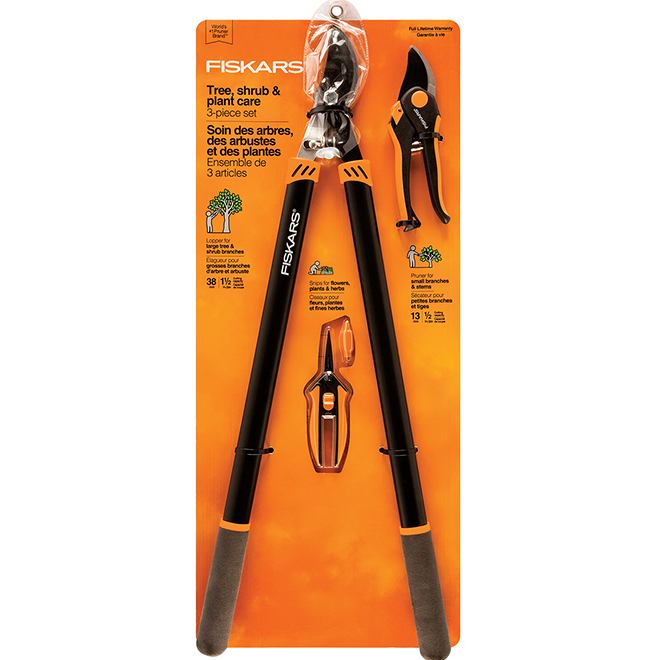 FISKARS Garden Tools - Steel - Set of 3 - Black/Orange 395910-5001