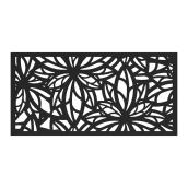 Barrette Freesia Outdoor Decorative Panel - 2-ft x 4-ft - Black