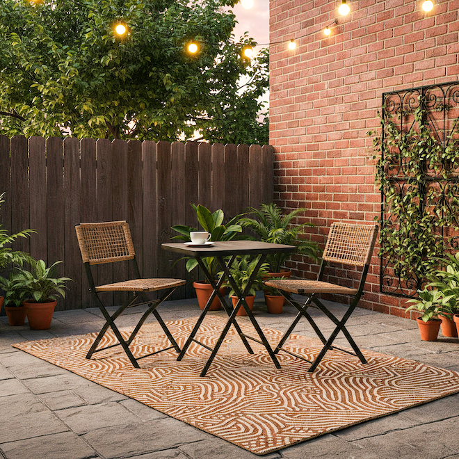 Barrette Freesia Decorative Privacy Panel for Outdoor 2-ft x 4-ft - Black