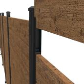 Barrette Black Steel Channels for Wood Board Fencing - 2/Pack