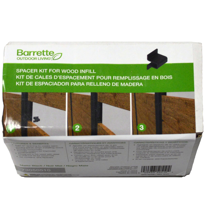 Barrette Matte Black 1/2-in Steel Spacers for Fence Boards - 22/Pack