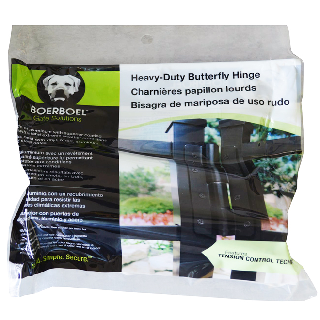 Barrette Black Heavy Duty 3 x 7-in Butterfly Hinge, 2/Pack