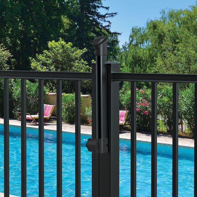 Barrette 21 3/8-in Black Stainless Steel Pool Gatch Latch