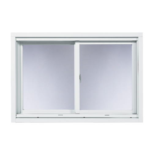 Fenêtre coulissante isolante Supervision, cadre en bois, blanche, 6 9/16 po p. x 34,5 po L. x 22 po h.