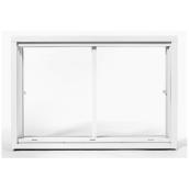 Fenêtre coulissante horizontale Unik EX-4000, blanche, bois recouvert de PVC, 47 1/8 po de large x 23 1/2 po de haut