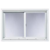 Fenêtre coulissante blanche Supervision, cadre en pin et PVC, isolée argon, 32,5 po h. x 38,5 po l. x 6 9/16 po É.