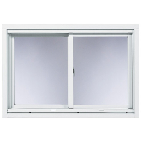 Fenêtre coulissante Supervision, cadre en pin et PVC, blanche, 46,5 po de haut x 46,5 po de large