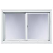 Fenêtre coulissante Supervision, cadre en pin et PVC, blanche, 31,5 po de haut x 30,5 po de large