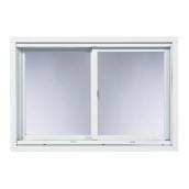Fenêtre coulissante Supervision, cadre en pin et PVC, blanche, 31,5 po de haut x 46,5 po de large