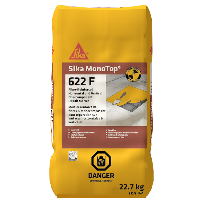 SIKA MONOTOP Mortier Avec Fibres MonoTop 622 F De Sika, 22,7 Kg, Gris ...