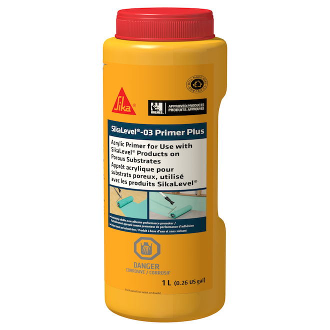 Apprêt à l'acrylique SikaLevel-03 Primer Plus de Sika, vert pâle, 1 L