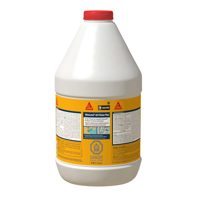 Apprêt à l'acrylique SikaLevel-03 Primer Plus de Sika, vert pâle, 3.78 L