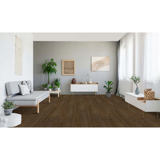 Quickstyle Mont Blanc 12-mm Laminate Flooring 7.68 x 47.32-in - Smoked Brown Oak - 20.18-sq.ft/Box