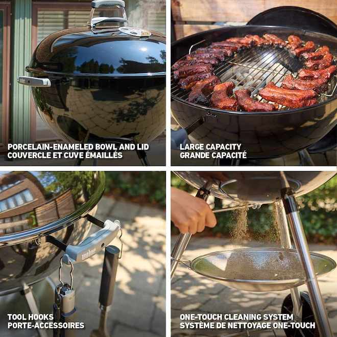 Weber Original 22.5-in Black Kettle Charcoal Barbecue, 363-sq. in.