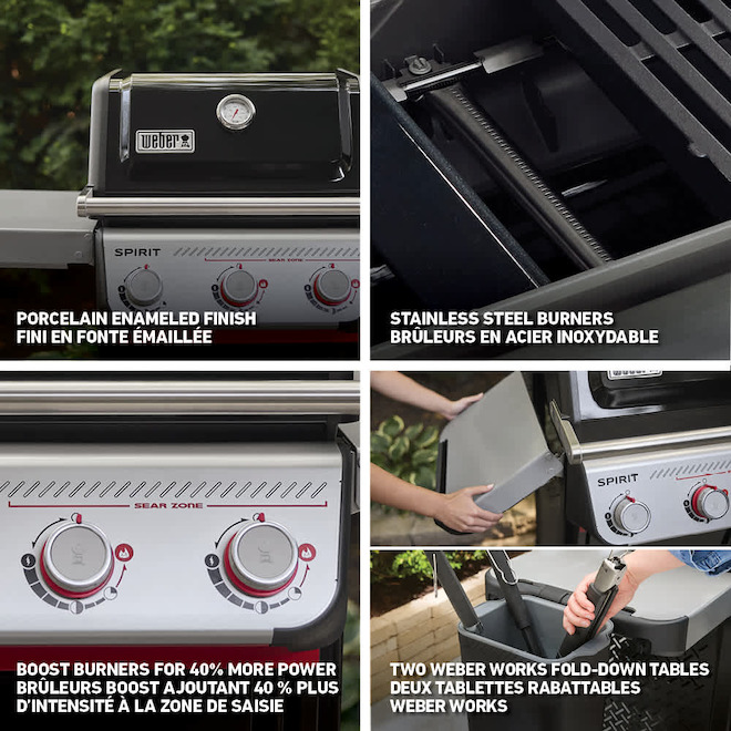 Weber SPIRIT E-325 Propane Gas Grill with 3 Burners - 31 000 BTU