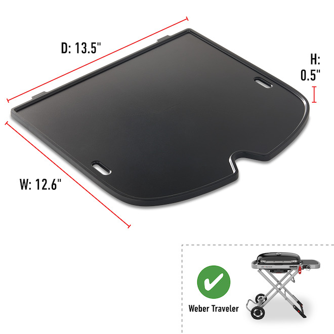Weber Traveler 13.5 x 12.6-in Carbon Steel BBQ Griddle