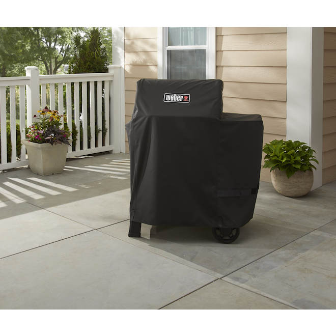 Weber 47 x 38.5 x 25.5-in Black Polyester BBQ Cover for Searwood 600 Pellet Grill