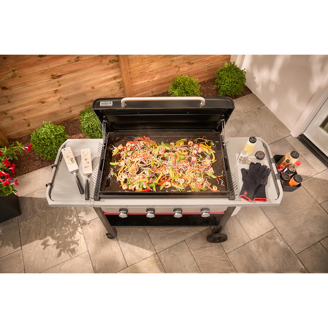 Weber Slate Griddle Propane Gas 36-in with 4 Burners 48 000 BTU - Black