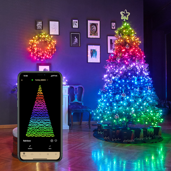 Twinkly 250-Light Multicolour Smart LED Christmas Lights