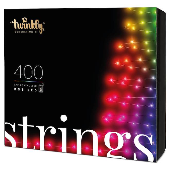 Twinkly 400-Light 105-ft Twinkling Multicolour LED Electrical outlet Indoor/Outdoor Christmas String Lights