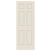 Metrie 6-Panel Interior Door - Primed Hardboard - 30-in x 80-in x 1 3/8-in