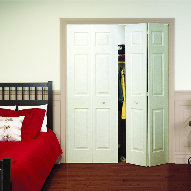 METRIE 24-in x 80-in 6-Panel Textured Primed Bifold Interior Door