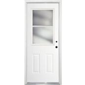 Masonite Half Lite Entry Door - White-Painted Steel - Venting Window Insert - 32-in W x 80-in H