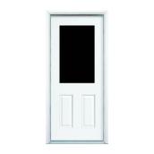 Masonite 2-Panel Primed Entry Door - Right-Hand Swing - 24-Gauge Steel - 32-in W x 80-in H - 32-in W x 80-in H
