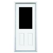 Porte d'entrée gauche prémontée Masonite, 1/2 verre, 2 panneaux, acier de calibre 24, blanche