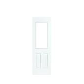 Masonite 2-Panel Entry Door with Primed White Finish - 24-Gauge Steel - 31 3/4-in W x 79-in H - Glass Half-Lite