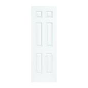 Masonite 6-Panel Steel Entry Door - Primed White Finish - 30-in W x 80-in H - 6 Panels - Residential