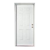 Masonite 32-in W x 80-in H White Steel Traditional 6-Panel Entry Door
