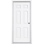 Masonite Left-Hand Inswing 6-Panel White Prehung Exterior Door