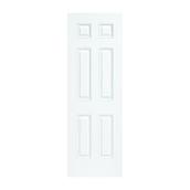 Masonite 6-panel Steel Entry Door Slab - Durable - White Primed Finish - 34-in W x 80-in H