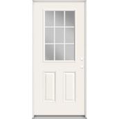 Masonite Pre-Hung Steel Entry Door - 2-Panel - 6-Lite Glass - Primed - White